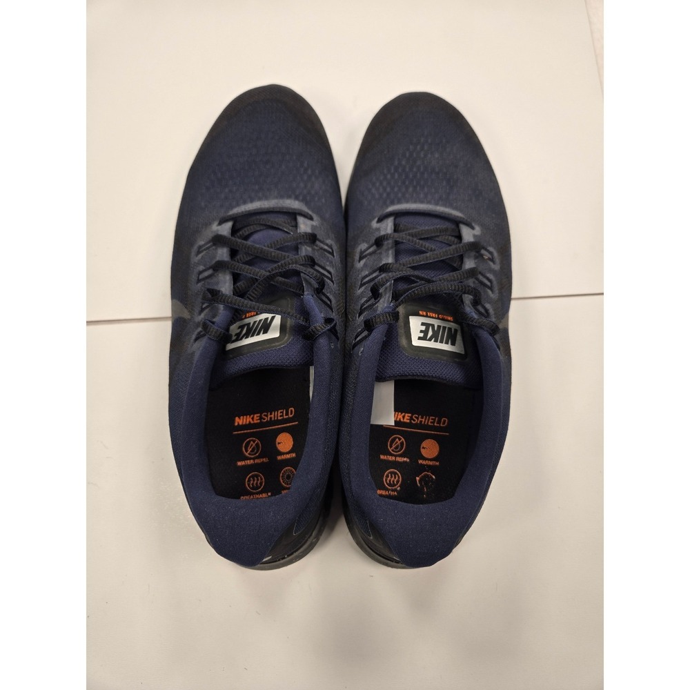 Nike Free RN Shield Mens 12 Navy Black Running Shoes Excellent AA3760-001 - Picture 2 of 7